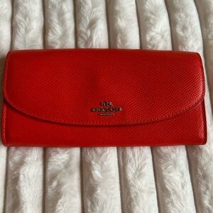 Coach Vibrant Orange Leather Women's Wallet